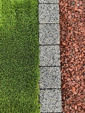 Granite Bricks  Grass Border