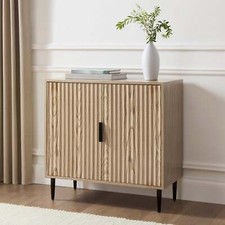 Dusk Evie Wood Effect & Black Metal Small Sideboard RRP £269