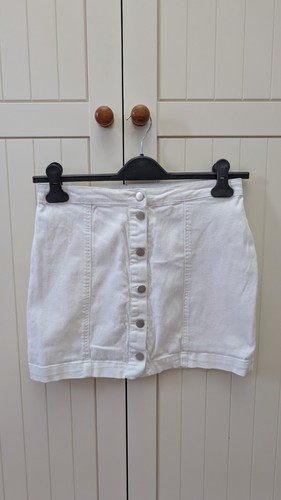 Boohoo white denim skirt - denim,