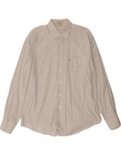 VINTAGE Mens Shirt Large White Pinstripe Cotton BO24