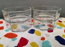 VTG Retro 90s Arcoroc Octime Vintage Hexagonal Dessert Set Fruit Bowls x 5 Clear