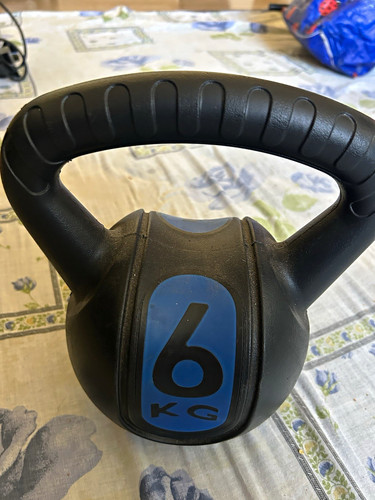 6kg black blue kettlebell - 6kg, black/blue