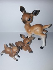 Vintage kitsch plastic family of 3 deer - ideal Christmas decoration 