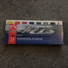 Caran d'Ache : Studio Gouache : Set of 14 Pans & 10ml White. New unused. 
