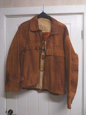 Mens Leather Indian Jacket Size 44 Biker Style