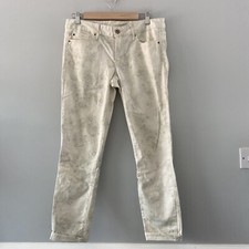 Gap Jeans Womens Beige Floral Print 30” Always Skinny Ankle Grazer Trousers