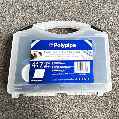 Polypipe plastic pipe - plastic, cutter