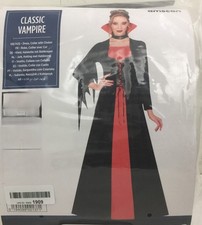 Classic Vampire Costume Fancy Dress Women's Dress Choker Black Red Amscan New F1