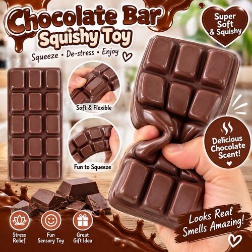 Chocolate bar squishy - chocolate,