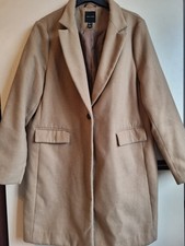 New Look Camel Single Button Lined Coat For Ladies Size 18 UK