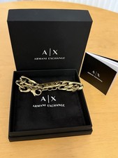 Armani Exchange Men's Gold Tone Stainless Steel Bracelet Genuine New & Boxed