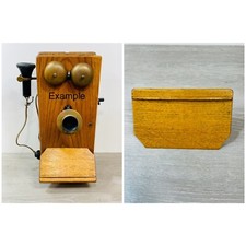 Antique Old  Western Electric Wall Telephone Phone Wood Oak Shelf ONLY Parts