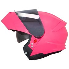 ZORAX ZOR-838 Pink Flip Up Front DVS Helmets Motorcycle Motorbike & Smoke Visor