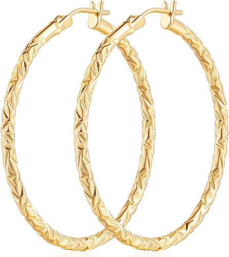 Gold hoop earrings 14k - gold,