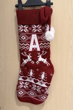 Matalan Knitted Letter A Christmas Stocking