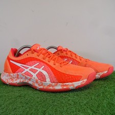 Asics Trainers Size 7 Women Orange Solution Speed FF Shoes Non Marking Squash