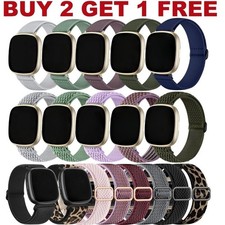 For Fitbit Versa 4/3 Sense 2/1 Straps Nylon Woven Fabric Elasticity Wrist Bands