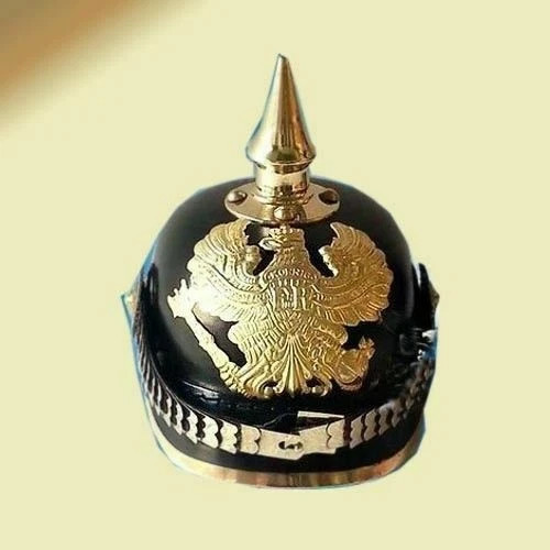 Spiked officer helmet leather - spiked,