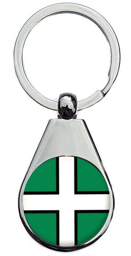 Devon flag chrome keyring - devon,