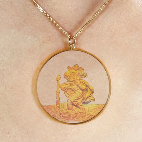 9ct gold hologram pendant st - gold,
