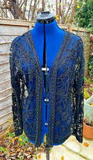 Elegant Corded and Beaded Net Evening Jacket