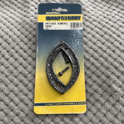 Rustic iron numeral number 0 - iron,