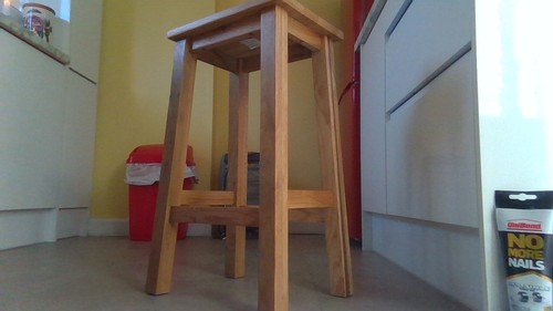 Solid oak breakfast bar - solid, stools