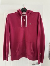 Hollister Women’s Red Full Zip Hoodie - Size Large