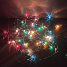 Vtg 40 Multicoloured Flower Fairy Lights Indoor Use Decoration 9m *READ