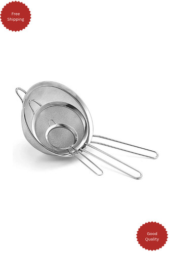 3pcs fine mesh strainers - 3pcs,