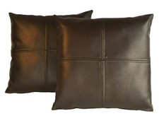 2 Brown Check Faux Leather