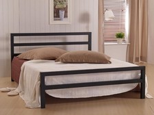 City Block Metal Bed Frame in Black, Grey or White / Single Double or King sizes