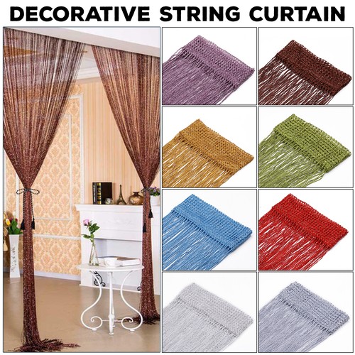 Beaded string curtain panels - string,