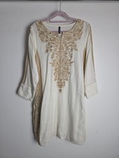 White Embroidered Kurta Size