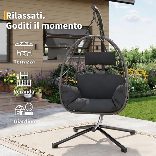 Rattan swing egg chair garden - egg,