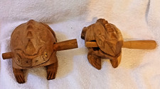 Set of 2 Wooden Croaking Frog