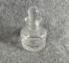 Vintage Cut Glass Perfume Bottle With Stopper