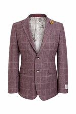 Dusty Plum Check Jacket Muted