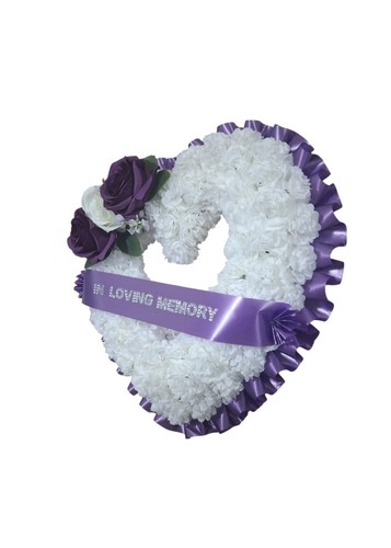Purple funeral flowers - funeral, heart