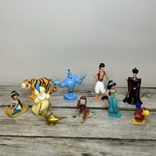 Disney Aladdin Cartoon Movie Jasmine Genie  Action Figure Cake Topper 10 x Toys