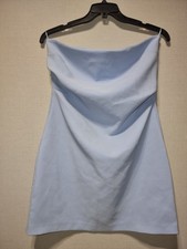 Zara light blue strapless mini