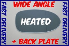 BMW 5 E39 M5 1997 - 2003 WING MIRROR GLASS BLUE HEATED WIDE ANGLE RIGHT + PLATE