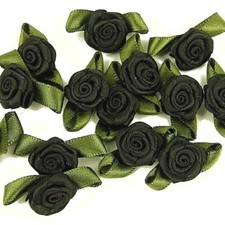 Rose Buds Satin Ribbon Flowers
