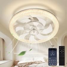 6 Speed Large LED Ceiling Fan with Lighting LED Light Adjustable Wind + Remote