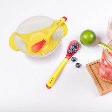 Soft Baby Suction Cup Bowl With Spoon Set Kids Non-slip Feeding EatingFood Bowl