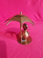 Brass Duck with An Umbrella