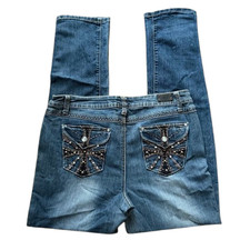 Earl Jean Y2K Size 12 Bootcut Jeans Vintage Mcbling Embellished 2000s Denim 