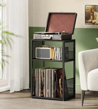Record Player Stand, 3-Tier Record Player Table, Vinyl Record Storage with Extr