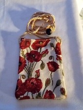 SIGNARE TAPESTRY DESIGN POPPY CROSS OVER SMART BAG WITH GOLD BRAID HANDLE NEW