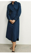 Zara navy blue midi shirt